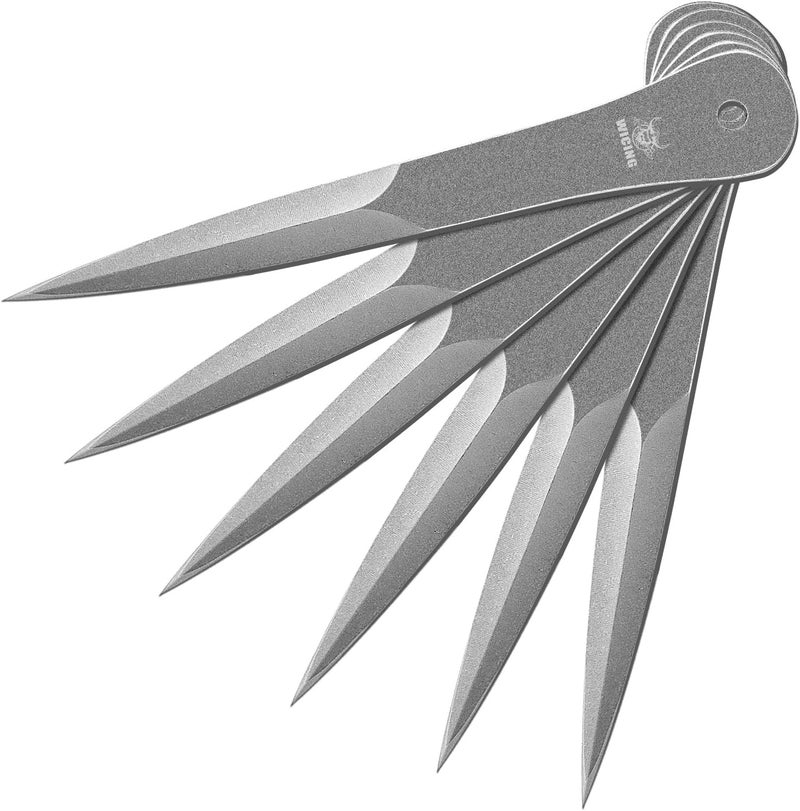WICING 9.5 inches Throwing Spear, 0.275 inches Thick Full-Tang Throwing Set, with Nylon Sheath for Competition and Recreation - 6 Pack - Image 1